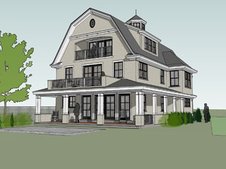 High Styled Gambrel Coastal Cottage